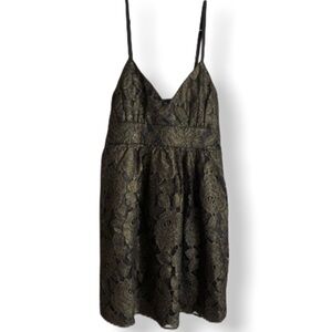 F21 Metallic Lace Overlay Mini Dress‎